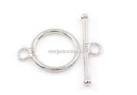 Incuietoare toggle argint 925 placat cu rodiu, 16.5x13mm - x1