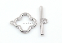 Incuietoare toggle argint 925 placat cu rodiu, 15x13.5mm - x1