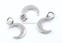 Charm luna argint 925 placat cu rodiu, 11x7.5mm - x1