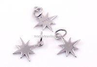 Charm stea argint 925 placat cu rodiu, 10x8mm - x1