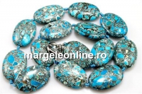 Colier cu margele din magnezit, oval plat, 30x20mm