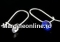 Earring findings, 925 silver, rivoli 6mm - x1pair