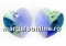 Swarovski, pand. inima, aquamarine meridian blue, 14mm - x2