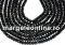 Black spinel, natural, faceted rondelle, 4mm