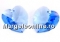 Swarovski, pand. inima, aquamarine meridian blue, 14mm - x2