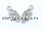 Link, flower, 925 silver, 12x8mm - x1