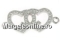 Link, crystals, rhodium-plated 925 silver, 23mm - x1