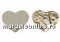 Swarovski, heart cabochon, gold patina, 14mm - x1