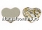 Swarovski, heart cabochon, gold patina, 10mm - x1