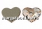 Swarovski, heart cabochon, silver patina, 6mm - x2