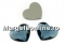 Swarovski, heart cabochon, powder green, 6mm - x2