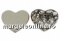 Swarovski, heart cabochon, black patina, 10mm - x1
