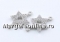 Link, hearts, crystals, rhodium-plated 925 silver, 12mm - x1