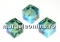 Swarovski, cube bead, erinite shimmer, 8mm - x1
