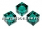 Swarovski, cube bead, emerald AB, 8mm - x1