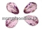 Swarovski, drop bead, rose, 10.5mm - x2