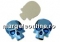 Swarovski, skull cabochon, silver night, 14mm - x1