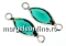 Swarovski, link pl. cu rodiu, navette, lt. sapphire, 16.5mm - x2