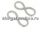 Link, infinity, crystals, pavé rhodium-plated 925 silver, 19.5mm - x1