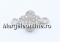 Link, disk, crystals, rhodium-plated 925 silver, 14.5mm  - x1
