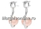 Cufflink base, 925 silver, for square cabochon 10mm - x1 pair