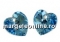 Swarovski, pand. inima, aquamarine meridian blue, 10mm - x2