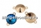 Baza link cu bordura, ag 925 pl. cu aur roz, rivoli Swarovski 8mm - x2