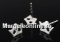 Earring findings,  925 silver, clover - x1pair