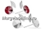 Earring findings,  925 silver, rivoli 6mm - x1pair