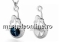 Pendant base, 925 silver, devil, rivoli 6mm - x2