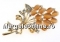 Brosa, buchet flori, piersica pastel, 69mm - x1