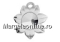 Pendant base, 925 silver, note, rivoli 6mm - x1