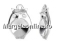Pendant base, 925 silver, note, rivoli 6mm - x1