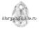 Swarovski, drop pendant, crystal, 9mm - x2