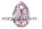 Swarovski, drop pendant, rose, 9mm - x2