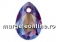 Swarovski, drop pendant, light siam, 9mm - x2