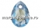 Swarovski, drop pendant, sapphire, 9mm - x2