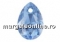 Swarovski, drop pendant, sapphire, 9mm - x2