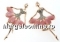 Brosa, balerina cu cristale si ochi de pisica, 76x46mm - x1