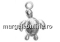 Pendant mechanical heart, 925 silver, 14mm  - x1
