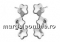 Earring findings love, 925 silver- x1pair