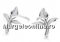 Earring findings love, 925 silver- x1pair