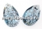 Swarovski, pandantiv picatura, aquamarine silver patina, 22mm - x1