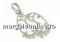 Pandantiv fulg de nea cu cristale Swarovski, ag 925 rodiat, 13mm  - x1