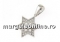Pandantiv fulg de nea cu cristale Swarovski, ag 925 rodiat, 13mm  - x1