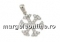 Pandantiv fulg de nea cu cristale Swarovski, ag 925 rodiat, 21mm  - x1