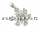 Pandantiv fulg de nea cu cristale Swarovski, ag 925 rodiat, 23mm  - x1