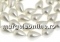 Mallorca type pearls, disk, white, 30mm