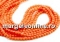 Coral beads, intense orange, round, grade A, 6.5mm