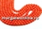 Coral beads, intense orange, round, 8.5mm